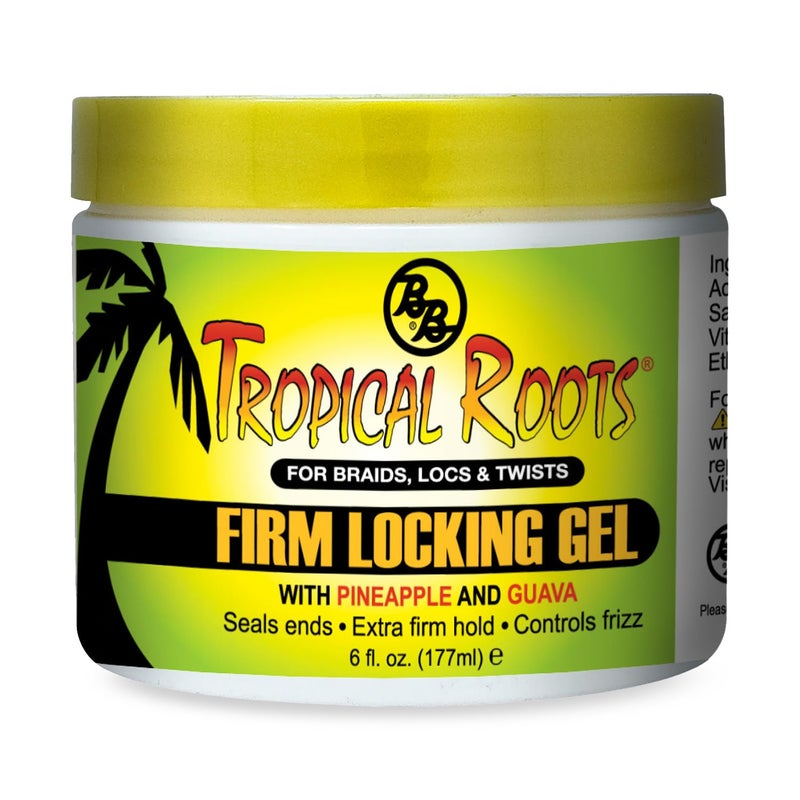 Bronner Bros Tropical Roots Firm Locking Gel - Loc & Twist Gel Ideal for Braids, Twists & Locs with Pineapple & Guava Extracts, Vitamins B5 & B12 - Strong Hold, Non-Flaking, Moisture & Shine - 6oz - Image 1